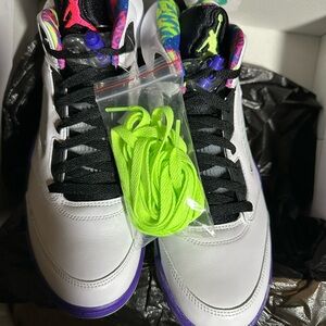 Jordan White and Purple Athletic Shoes